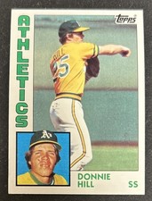 1984 Topps Donnie Hill Baseball Rookie Card (RC) #265 Athletics Shortstop VG O/C. rookie card picture