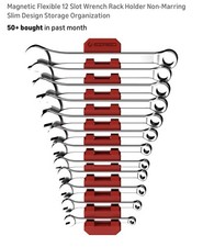 Ez Red Magnetic Flexible 12 Slot Wrench Rack Holder Non-marring Slim Design S... Ez Red Magnetic Flexible 12 Slot Wrench Rack Holder Non-marring Slim Design S...