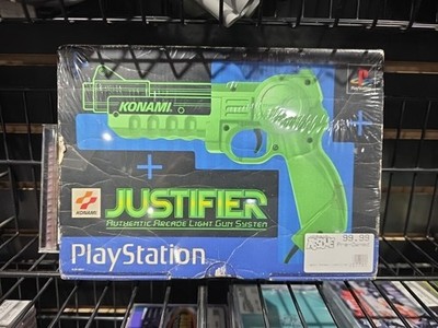 Konami Justifier Green Light Gun Sony PlayStation 1 PS1  NEW / Excellent / RARE