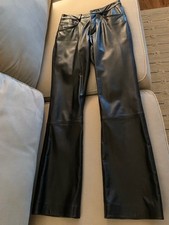 Wilson's Black Leather Straight-Leg Pants, Size 4, 5-Pockets, Worn Once