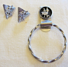 VTG SQUARE DANCE SET - COLLAR TIPS AND BELT TOWEL HOLDER