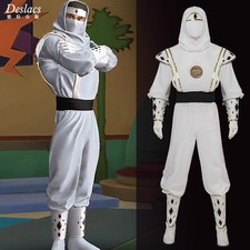 Power Rangers White Ninja Morph Men Halloween Cosplay Custome Outfits Full Suit