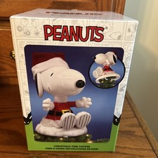 Kurt S. Adler Peanuts Christmas Tree Topper, Santa Snoopy, 8in