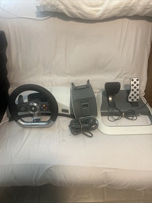 Xbox 360 Wireless Racing Wheel Force Feedback Complete Pedals Power Supply Clamp