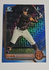 2022 Bowman - Chrome  Diego Velasquez #BCP-110 Blue Mojo Refractor /150 (RC)