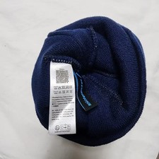Claterra Muse Finn Beanie Hat Navy Blue Pattern