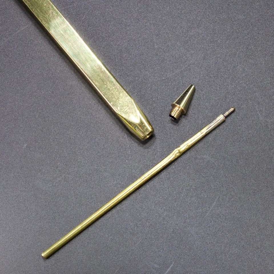 Твердые латунные квадратные шариковые ручки винтажные обработанные со скошенной поверхностью безымянные производители 5,25 дюйма - Изображение 3 из 4