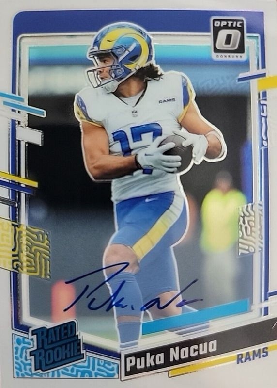 Puka Nacua 2023 Optic Rated Rookie  “On-Card” Auto /199 • Rams #238  20/199