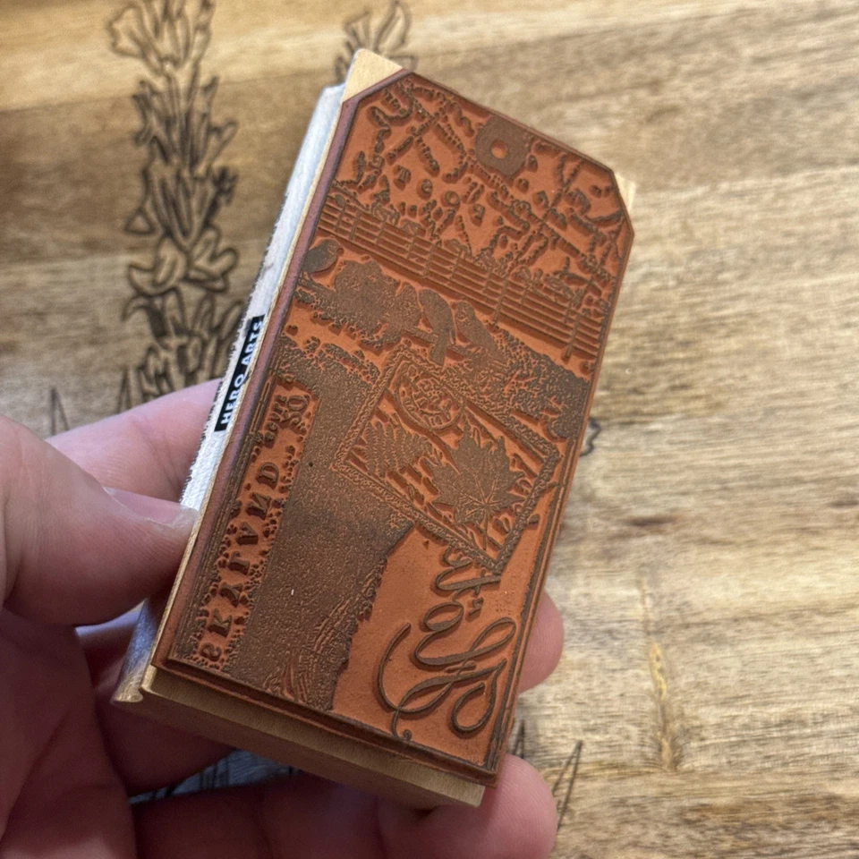 SKYLAND TAG Bookmark Music Map Postage Collage Rubber Stamp by HERO ARTS - Изображение 2 из 4