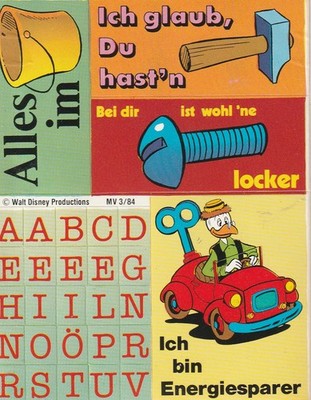   MICKYVISION #3/1984 Ich bin Energiesparer Aufkleber/Sticker COMIC-BEILAGE NEUW