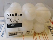 IKEA STRALA Set 12 Ball LED Light Chain Covers White Snowball Globes 002.806.18