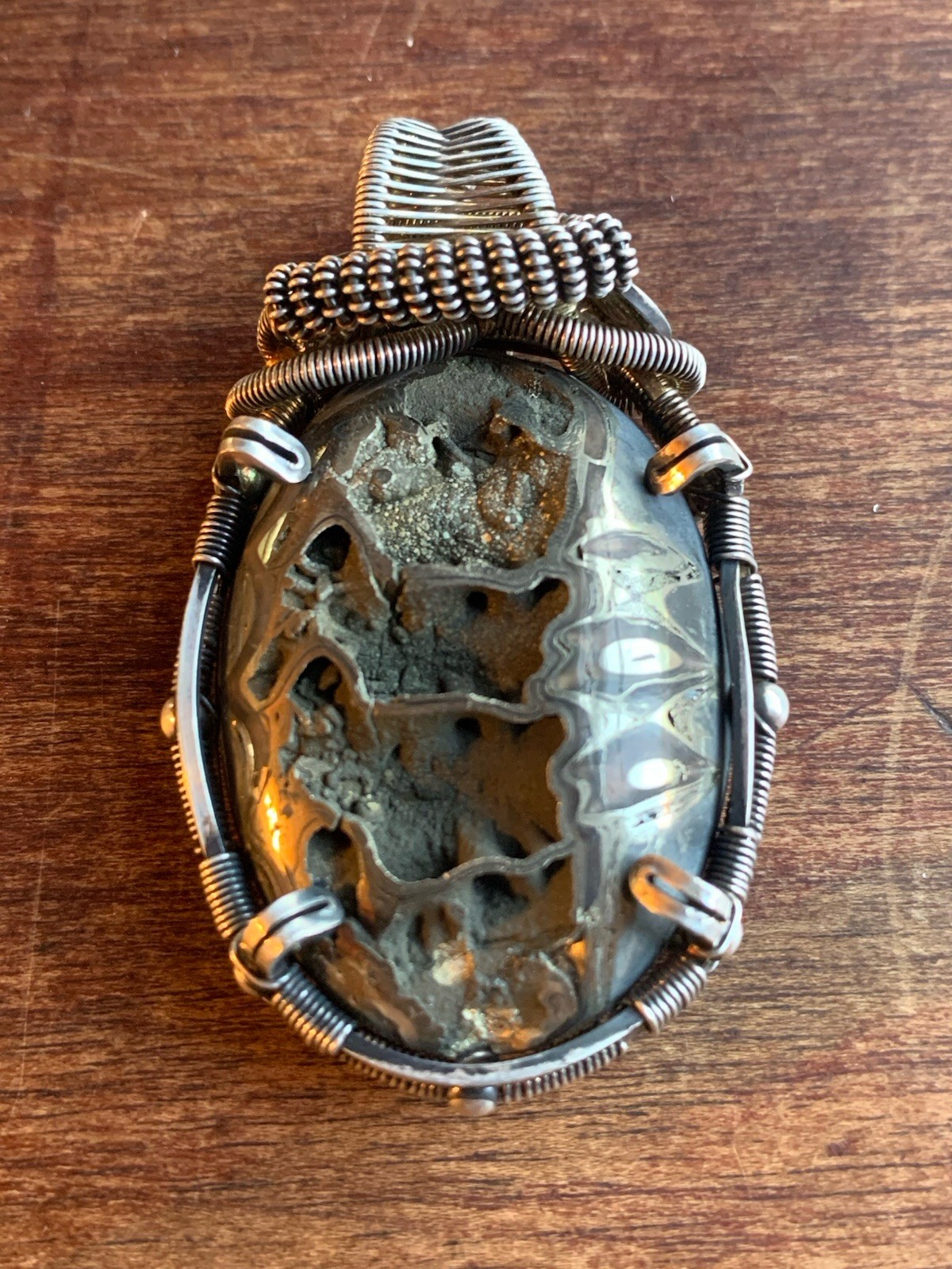 Artisan Handmade Sterling Silver Wire Wrapped Pyr… - image 1