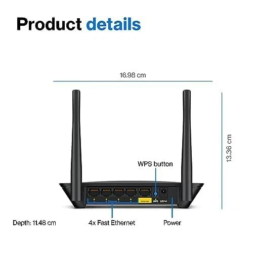 LINKSYS E5400 WIFI 5 DUAL BAND ROUTER 1,500 SQ. FT COVERAGE 10+ DEVICES - BLACK - Image 3 of 4