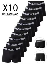 ✅Set 10 Pezzi Boxer Uomo Mutande Cotone Elastico Intimo Nero Nere OFFERTA✅