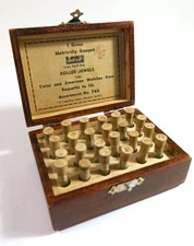 Vintage "Quick Fit" No. 746 Roller Jewels Storage Box—24 Glass Vials—Refinished