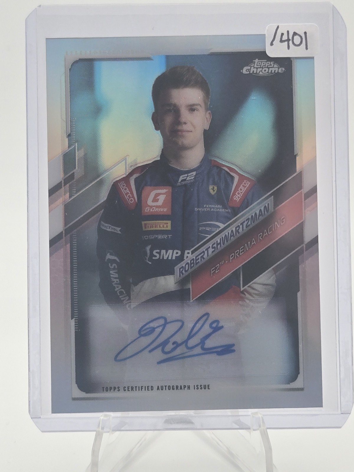 Robert Shwartzman 2021 Topps Chrome Formula 1 F1 F2 Refractor Auto /401  #CA-RS