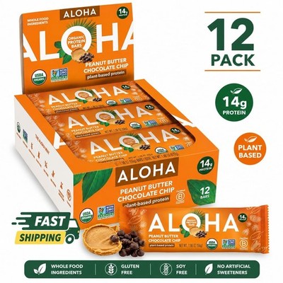 ALOHA Organic Plant-Based Protein Bars 1.98oz Peanut Butter Chocolate Chip 12pk