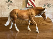 CUSTOM Breyer Dappled Palomino Pony / Horse - Artist: Jewel Nickel - 8.75” X 5”