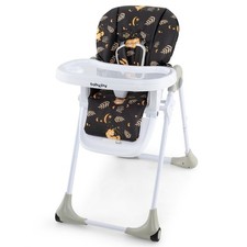Baby Convertible High Chair w/Cup holder 2 Wheels 7 Height 3 Footrest Adjustable