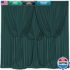 Tao-Ge 4 Panels Hunter Green Backdrop Curtains 20ft x 12ft for Wedding Party