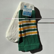 VTG Football Tube Socks Orlon Sports 10-15 NOS 80s USA 22" Acrylic Green Gold