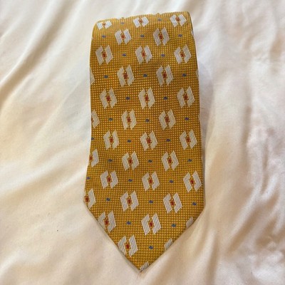 Robert Talbott Best of Class Mustard Geometric Silk Necktie Men's Elegant