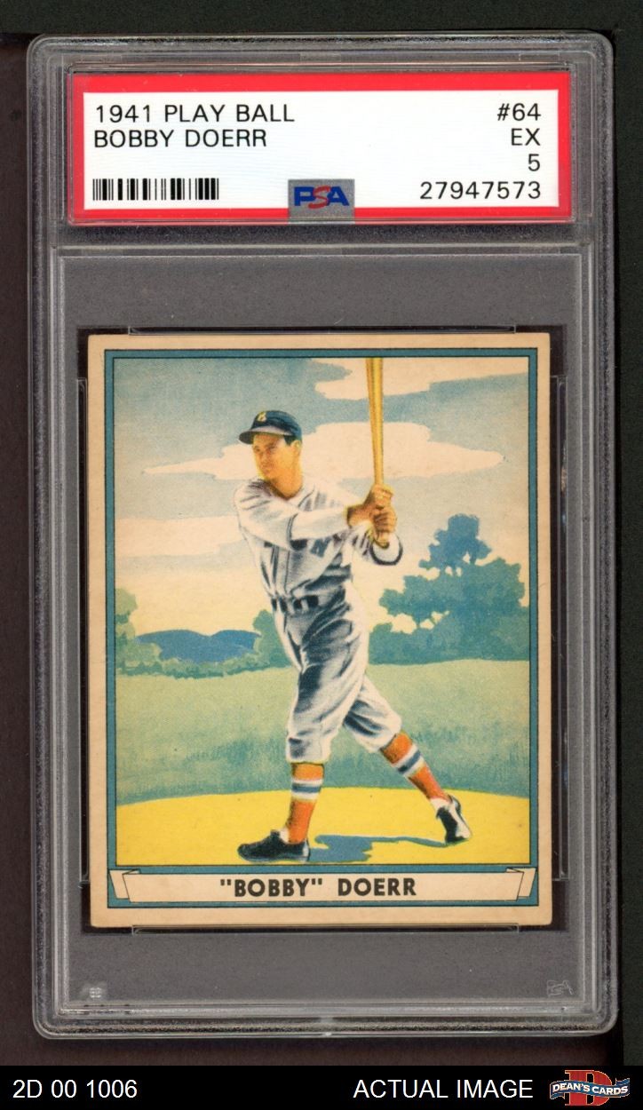 1941 Play Ball #64 Bobby Doerr  Red Sox HOF PSA 5 - EX