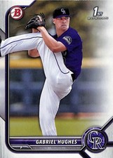 2022 Bowman Draft #BD-151 Gabriel Hughes Colorado Rockies 1st Bowman