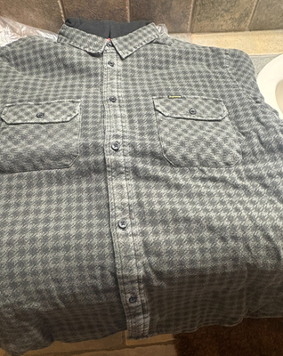 NWT Supreme Houndstooth Flannel Hooded Black Shirt Mens XL FW22S21