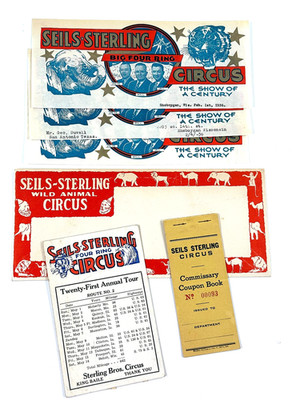 vtg Seils-Sterling Lot (x6) letterhead schedule ticket circus carnival sideshow