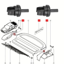 FIT RENAULT Parcel Shelf Rear Shelf String Hanger Cord Rivets Clips