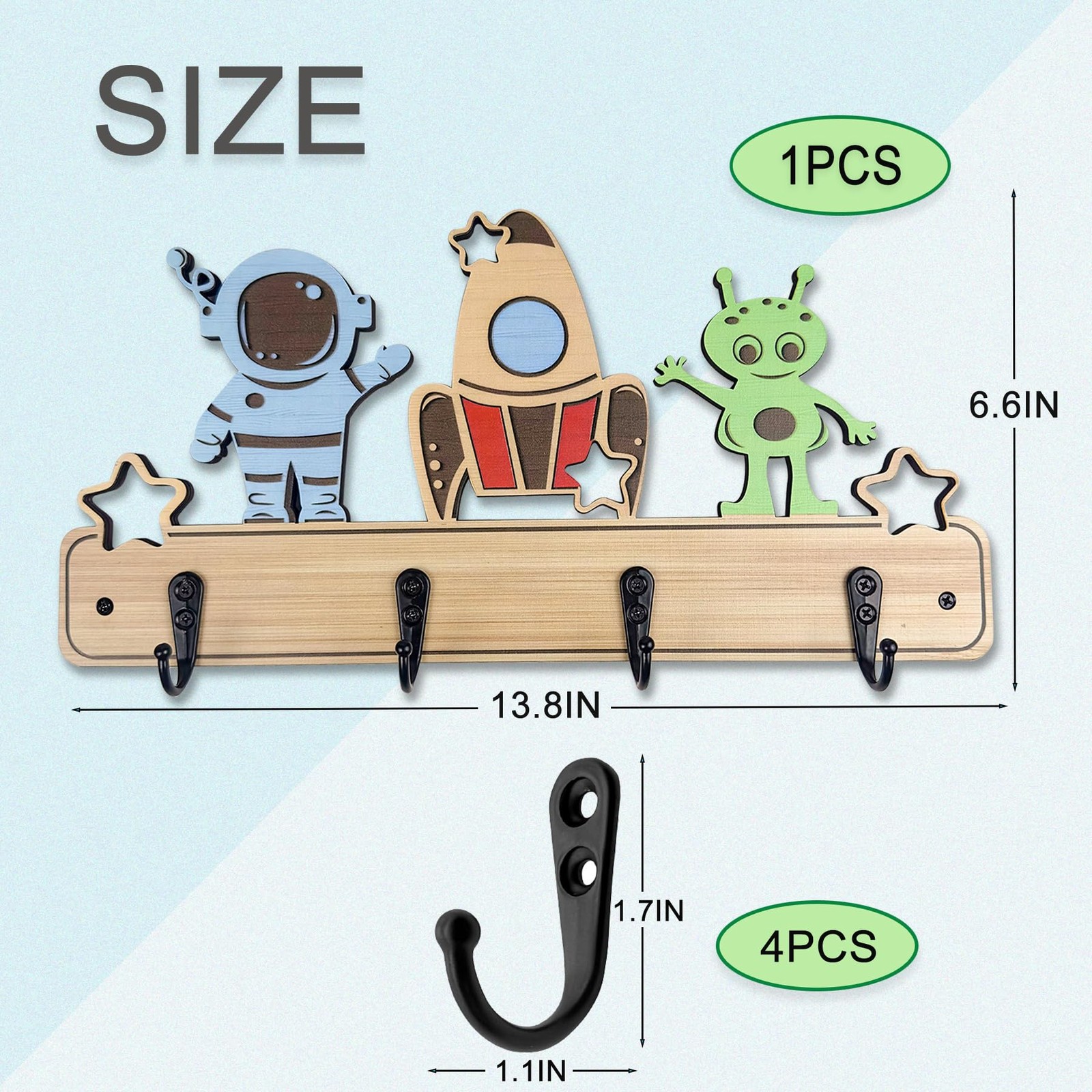 Dog Leash Holder for Wall Mount, Farmhouse Wooden Dog Claw Hooks, Paws Key Ra...