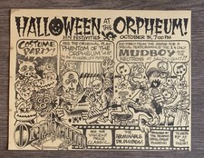 HALLOWEEN @ ORPHEUM 1979 ORIGINAL FLYER Mud Boy & Neutrons Tom Foster Memphis
