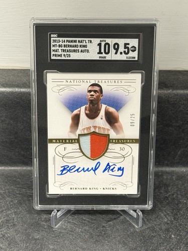 2013-14 National Treasures Bernard King PRIME Patch Auto 9/25 Knicks SGC 9.5/10
