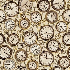 Travel Fabric | Right Track Train Clock Watch Toss Brown | Blank YARD