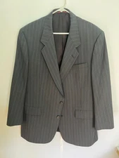 Hart Schaffner Marx Mens WOOL Blazer Jacket 70s Gray stripe