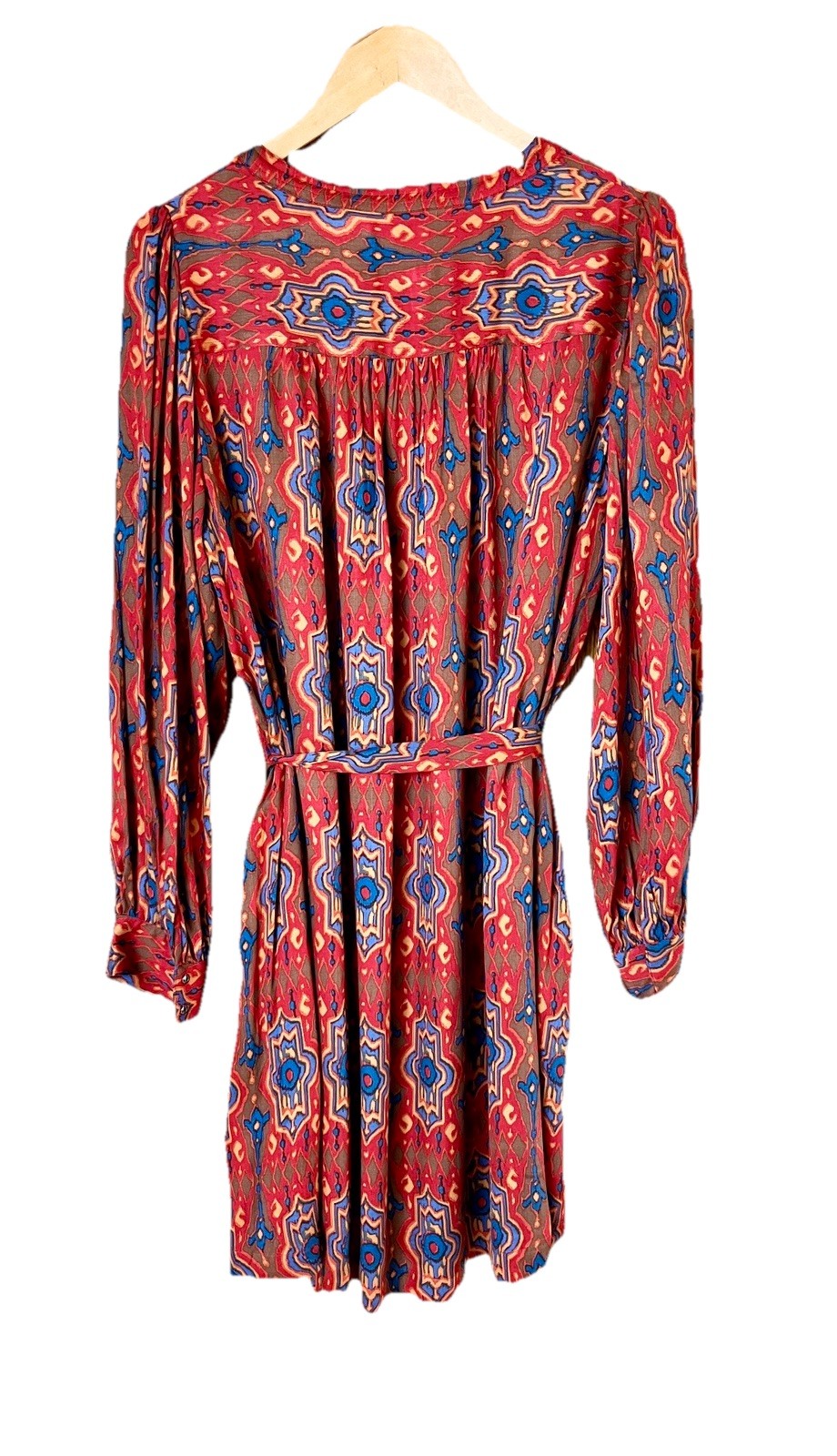 TINY Dress Medium Red Aztec Print Anthropologie R… - image 2