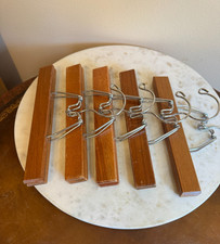Vintage Wooden Clamp Pant Slacks Closet/Art Hangers - Lot of 5 - Taiwan