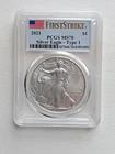 2021 PCGS MS70 Silver Eagle type 1 First Strike