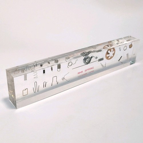 NHK Spring Co Advertising Lucite Paperweight 8" Yokohama Japan - Picture 2 of 8