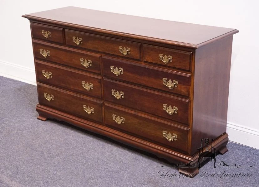 CRESENT FURNITURE Solid Cherry Traditional Style 60" Double Dresser - Image 2 of 4