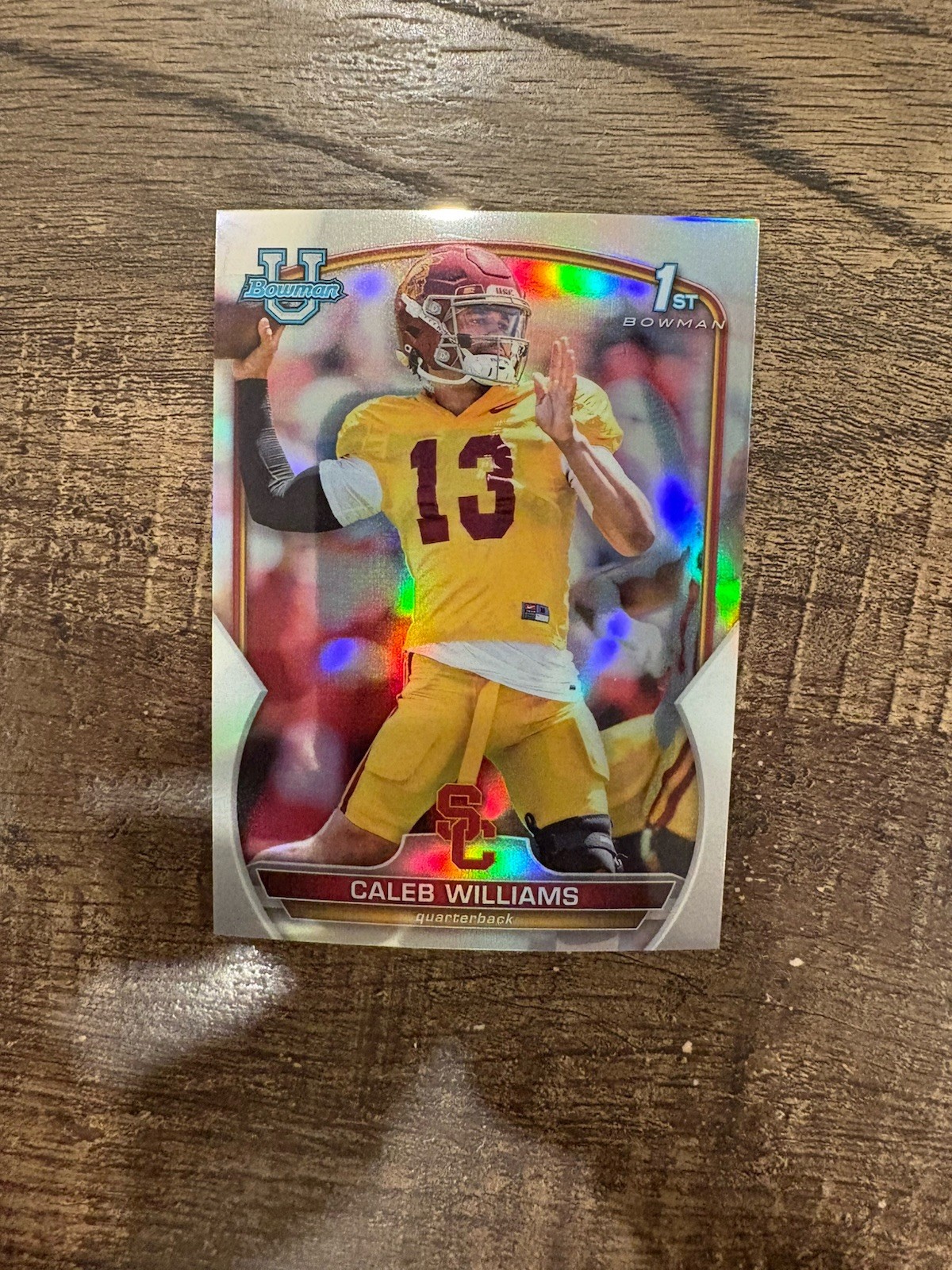 2022 Bowman Chrome U Caleb Williams 1st Bowman Silver Refractor #50 RC