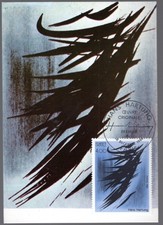 2110+FDC CARTE 1er JOUR     HANS  HARTUNG OEUVRE ORIGINALE