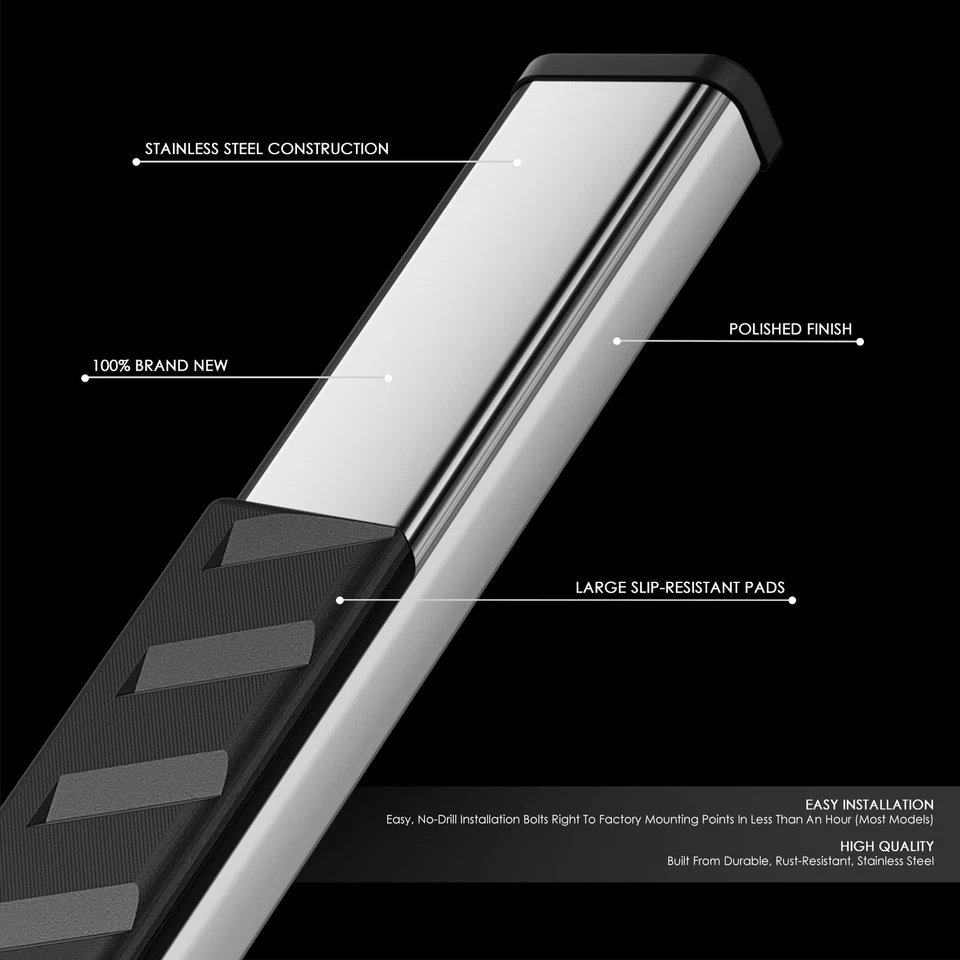 PARA 07-19 SILVERADO SIERRA CABINA ESTÁNDAR 5" ESTRIBERAS BARRA LATERAL CROMADAS Foto 2 de 4