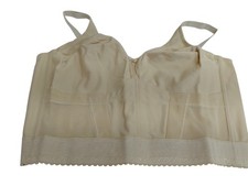 Vintage Crown-nette Longline Beige Bra Size 46C