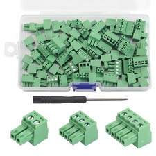 60 Pcs 3.81mm Pitch Pluggable PCB Mount Screw Terminal Block Connector, 2P 3P...