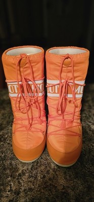 RARE! Moon Boot Boots Icon Nylon Orange EU 42/40 US 9/10.5