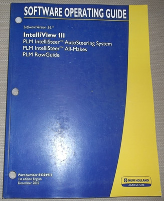 NEW HOLLAND INTELLIVIEW III OPERATING GUIDE MANUAL BOOK