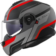 Casco Modulare Ls2 FF908 Strobe II Monza Nero grigio Rosso Opaco 