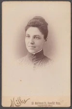 Pretty dark-haired young woman cabinet by Miller: Haverhill MA